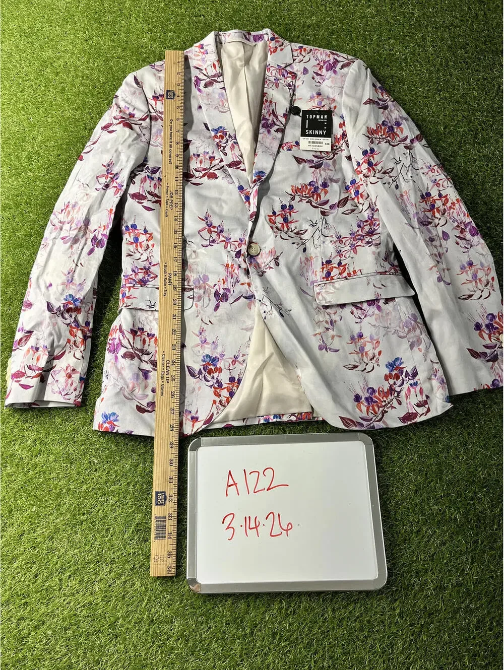 Topman Skinny Fit Floral Blazer Jacket 40R Mens